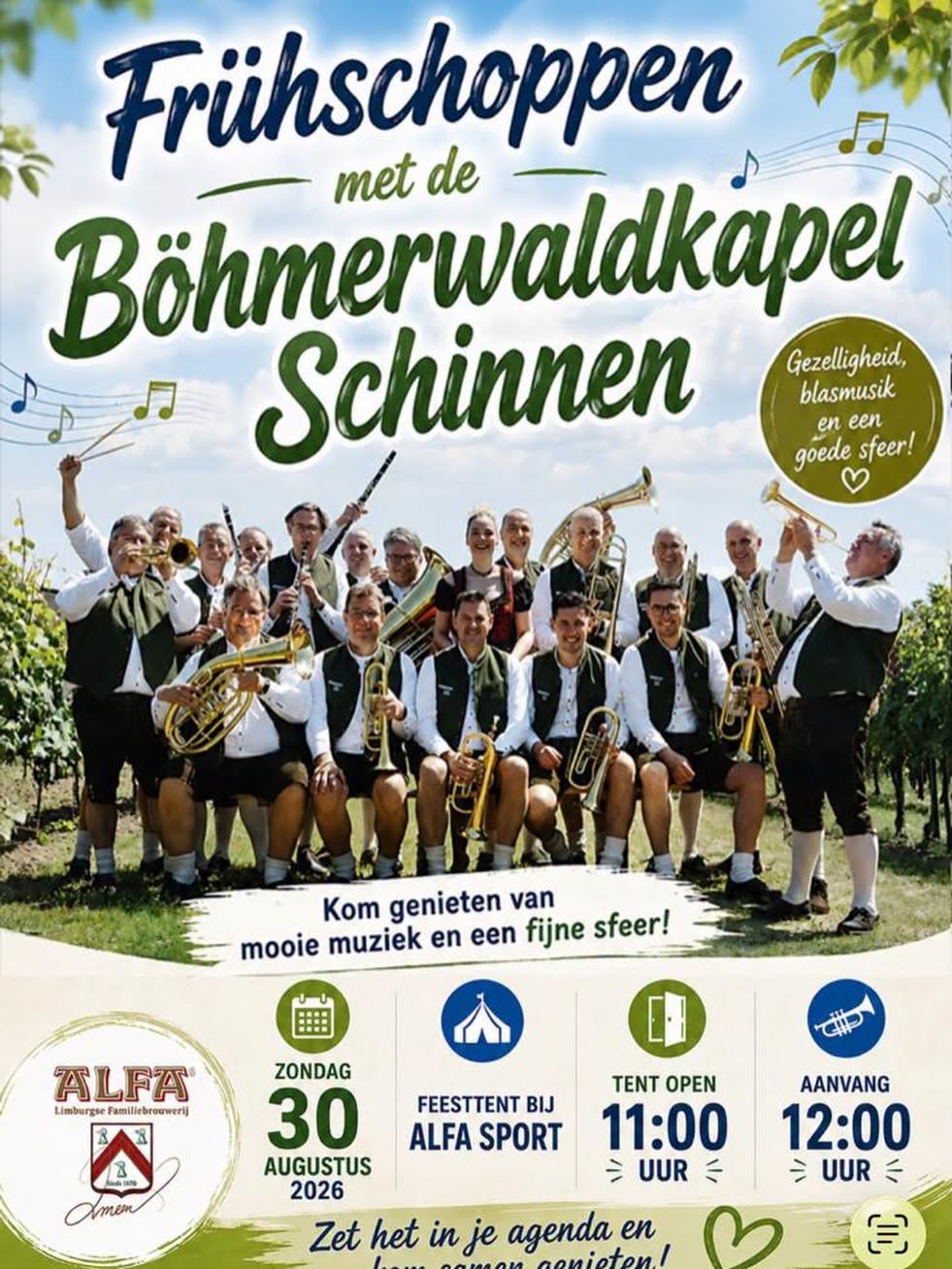 Zondag 30 augustus: Frühshoppen met Böhmerwaldkapel
